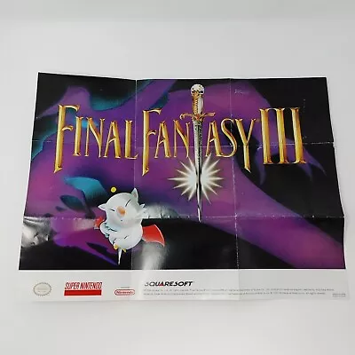 Final Fantasy III 3 Original 1994 Poster Insert Only Super Nintendo SNES • $54.99