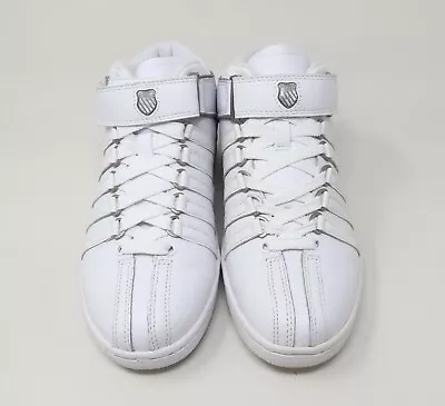 K-Swiss Men Shoes Classic Mid Strap White Size 6.5 Sneakers 0579147 #3354 • $35