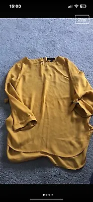 Woman’s Mustard Sheer Blouse Size 8 • £0.99