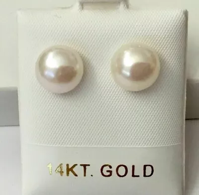 Wholesale Akoya 11-12mm White Pearl Earrings 14k Gold Limited Time Promotion • £4.40