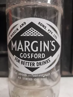 Margins Gosford Soft Drinks Cordials Pyro/ceramic Label Bottle  • $19.99