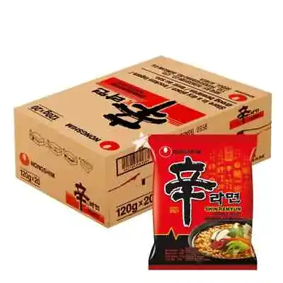 Nong Shim SHIN Ramyun Spicy Instant Noodles Nongshim Ramen 120g (20 Packs) HALAL • £20.48