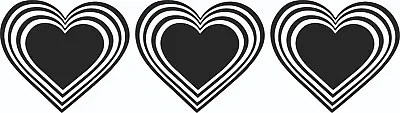 3 X Heart-Stickers-Funny-Decal-Car-Wall-Mirror-Window-70mm-60mm Each • £2.19