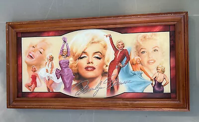 🔥Framed Marilyn Monroe Bradford Exchange 2005 Stain Glass Montage Picture Wood • $57.90