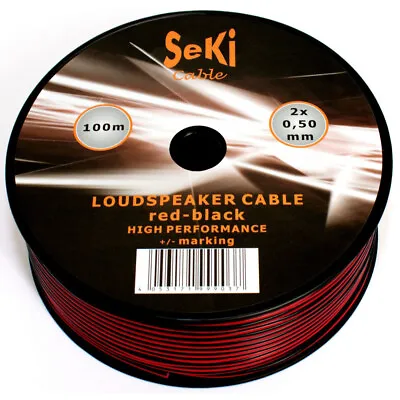 100 METERS 2 CORE RED & BLACK CABLE FOR HiFi CAR AUTO AUDIO SPEAKER SOUND WIRE • £18.79