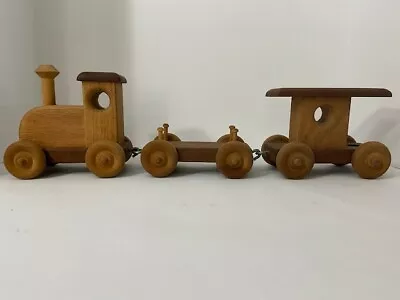 Vintage Handmade Three Piece Wooden Train Set 20” Pre-owned Euc • $24.99