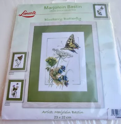 Lanarte Marjolein Bastin Cross Stitch Kit Blueberry Butterfly PN-0021622-1 OPEN • $49.99