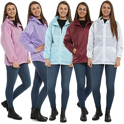 £3.99 • Buy Womens Girls Waterproof Raincoat Hooded Jackets Mac Kagool Small-xl Sizes