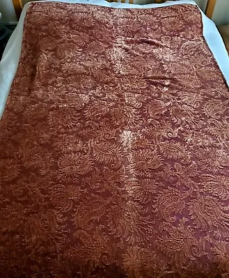 Superb Vintage Plum And Copper Brocade Chenille Throw 124  X 49  • £95.02