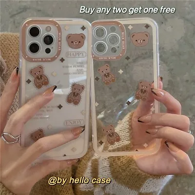 $13.99 • Buy For IPhone 13 Max 12 Pro Max XS X MA XR 8 7 SE Cute Clear Cute Bear Case Cover