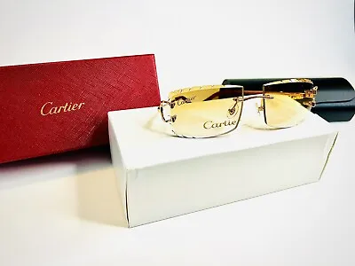 $247 • Buy Cartier Sunglasses Vintage C De Cartier “Diamond Cut” Brown Gradient Lenses