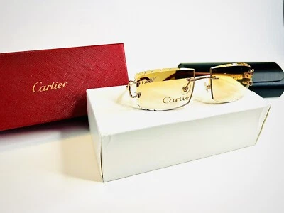 $247 • Buy Cartier Sunglasses Vintage C De Cartier “Diamond Cut” Brown Gradient Lenses