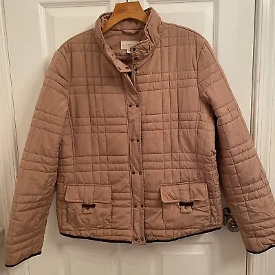 Merona Tan Quilted Puffer Jacket Full Zip Lightweight Size XL • $18.99