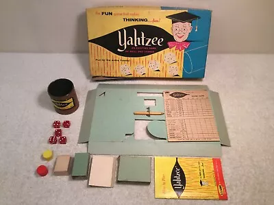 Yahtzee Game By E.S. Lowe 1961 Vintage Dice Game Of Skill And Chance • $10