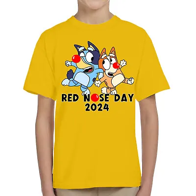 RED NOSE DAY Kids Unisex Tshirt Funny Dog Charity Costume Girls Boys Tee T-Shirt • £7.99