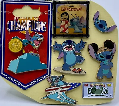 Vtg Disney Pin Lot ~ LILO AND STITCH ~ 7 Pc Pins Set ~ WDW DLR HIDDEN MICKEY LE • $24