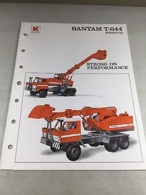 $18.99 • Buy Bantam, Koehring T-644 Teleskoop Sales Brochure, Literature