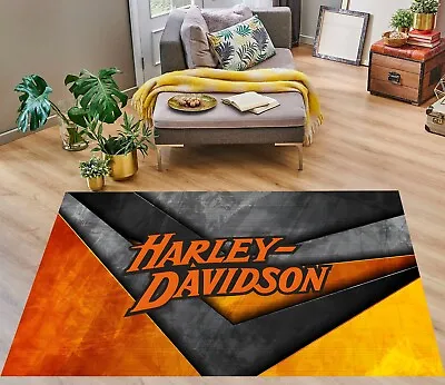 Harley Davidson Rug Motorcycle Rug Harley Funs Rug Office RugGarage Room Rug • $15.81