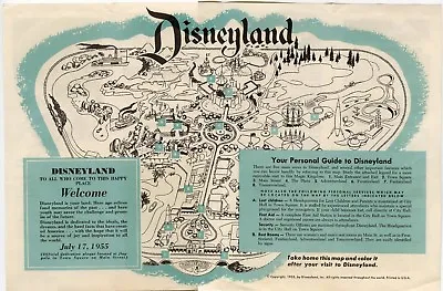 1955 Disneyland Map Brochure POSTER 24 X 36 Inches Looks Beautiful Nostalgia • $23.99