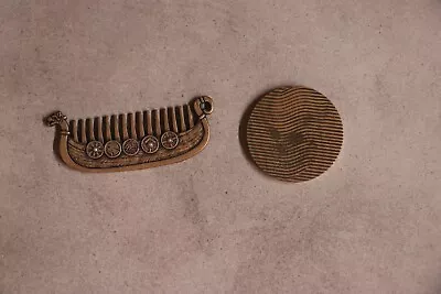 Brass WorryCoin And Bronze Viking Comb EDC  • $40
