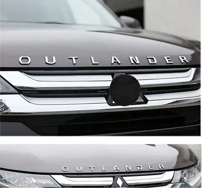 For Mitsubishi Outlander Chrome Car 3D Letters Hood Emblem Logo Badge Stickers • £14.81