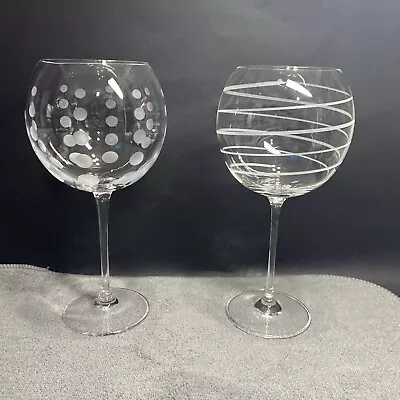 Mikasa Cheers Crystal Balloon Wine Goblets 9  Tall 24 Oz Service For Two • $14