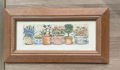 C. Winterle Olson Framed Spring Flower Pot Print 1997 Wall Hanging • $25.99