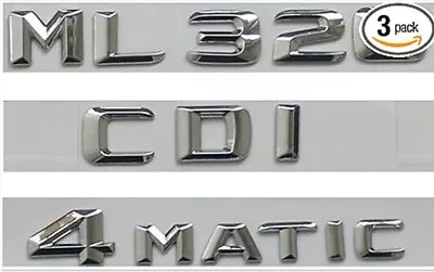 Chrome 3D Font Trunk Badge Emblems For Mercedes Benz W164 W166 ML320 CDI 4MATIC • $24.90