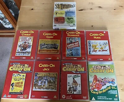 8 Carry On DVD’s & Still Sealed St. Trinian’s Box Set • £20