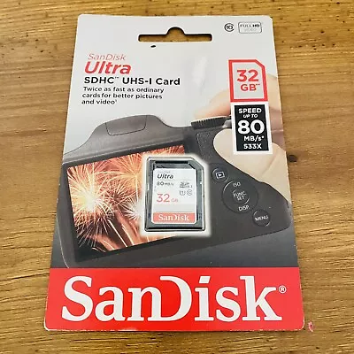 New Sealed SanDisk Ultra SD SDHC 32GB Memory Card 80mb/s UHS-I Full HD Camera PC • $9.99