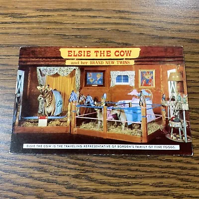 Advertising~Borden Dairy Co~Elsie The Cow & Twin Calves~1957 Vintage Postcard A4 • $8