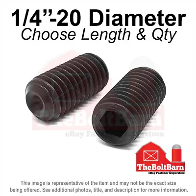 1/4 -20  Alloy Cup Point Allen Socket Set Screw Coarse Black Oxide (Pick Size) • $326.76