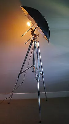 Vintage Linhof Tripod Lamp Studio Lamp Loft #edisonlightbulb. #tripodlamp • $1089.16