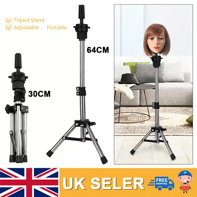 £10.49 • Buy Adjustable Wig Head Stand Wig Holder Head Tripod Hairdressing Training Barber UK