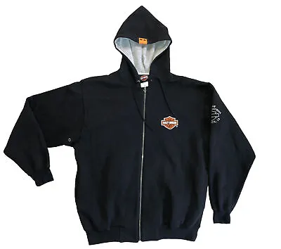 Harley-Davidson Men's Full Zip Hoodie Sweatshirt Black Cajun Lafayette LA M • $30