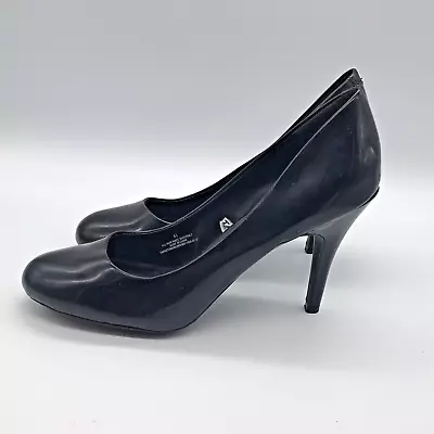 Mossimo Black Patent Leather Stiletto Heels Women's Size 8.5 Slip On Pumps Shoes • $11.03