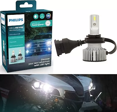 Philips UltinonSport LED White H8 Two Bulbs DRL Daytime Cornering Replacement OE • $49.40