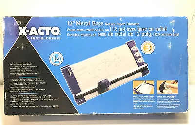 $33.50 • Buy X-ACTO 12” Metal Base Rotatory Paper Trimmer, 14 Sheets, 3 Blades, 12x7 (26512)