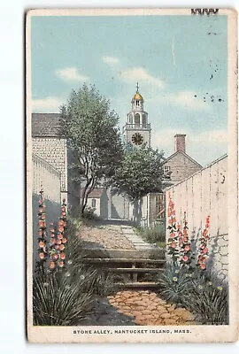 Stone Alley Nantucket Island MA Clock Tower WB Postcard Vtg Posted 1922 • $14.88