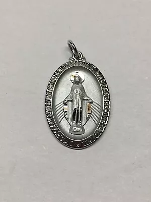 Catholic Sterling Silver Filled Chapel Miraculous Mary Medal 1-1/8” • $12