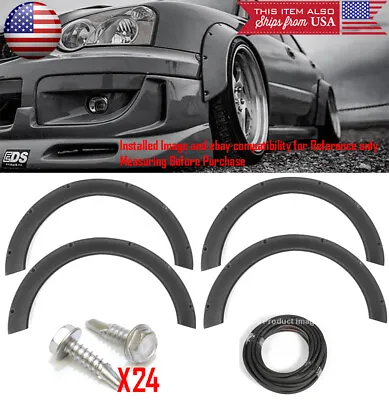 4 Pcs F+R Arch Satin Black 2.3  Wide Body Kit Fender Flares Extension For VW • $89.86