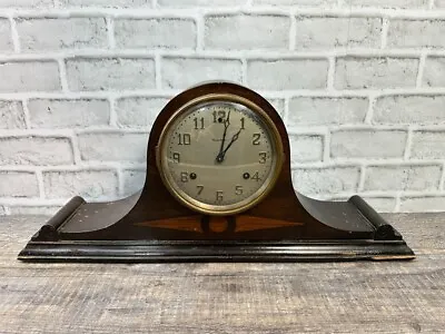 VTG Waterbury Turnback Style Mantle Clock With Inlaid Mahogany READ DESCRIPTION • $150.23