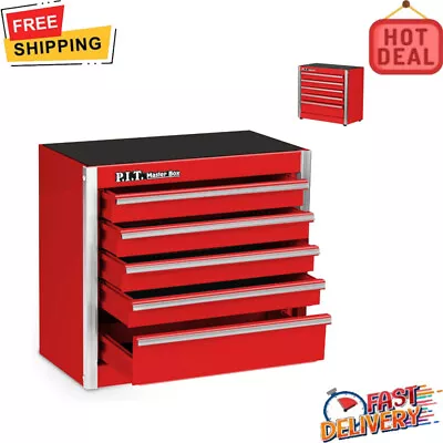 Rolling 5 Drawer Tool Box W/ Liner Storage Durable Lightweight Portable Steel US • $68.46