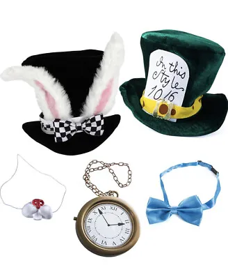 Alice In Wonderland Costume Mad Hatter / White Rabbit Costume - 5 Pc Set • $40