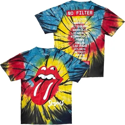 The Rolling Stones Men's No Filter Concert Tour 2021 Tie Dye Tee T-Shirt • $19.99