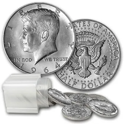 1964 Kennedy Halves $10 Face Value 90% Silver 20 Coin Roll Average Circulated • $230.10