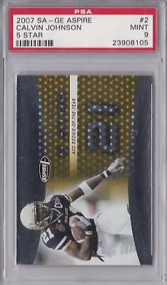 2007 Sage Aspire Calvin Johnson Rookie Card - RC - '5 Star' - Megatron - PSA 9 ! • $19