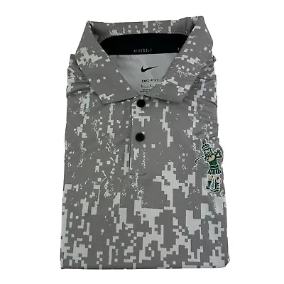 Nike Golf Gray & White Camo Michigan State Sparty Embroidered Polo Shirt Size S • $27.99