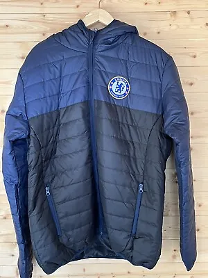 Chelsea FC Official Merchandise Padded Hooded Jacket Navy Black Extra Large BNWT • £29.99