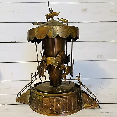 Vintage Sankyo Rainbow Copper Carousel Music Box — Needs Fixing • $18